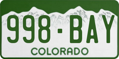 CO license plate 998BAY