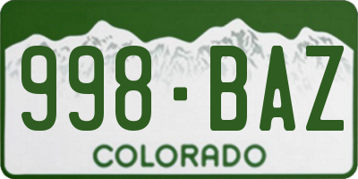 CO license plate 998BAZ