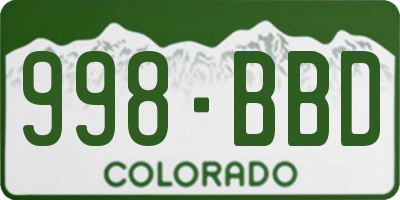 CO license plate 998BBD