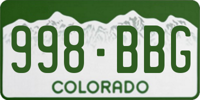 CO license plate 998BBG
