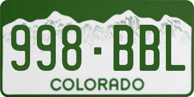 CO license plate 998BBL