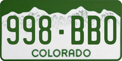 CO license plate 998BBO