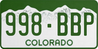 CO license plate 998BBP