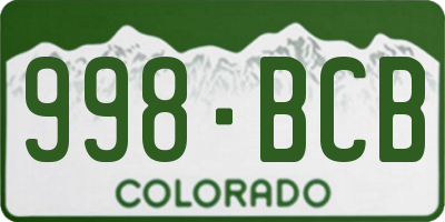 CO license plate 998BCB