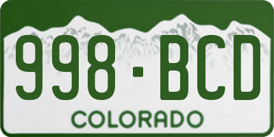 CO license plate 998BCD