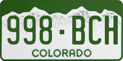 CO license plate 998BCH
