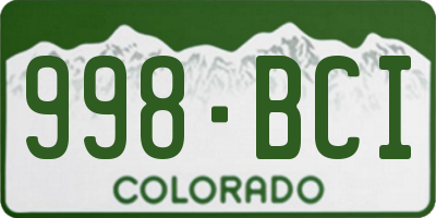 CO license plate 998BCI