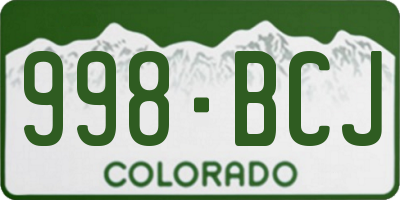 CO license plate 998BCJ