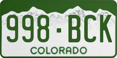 CO license plate 998BCK