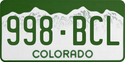 CO license plate 998BCL