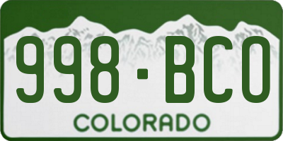 CO license plate 998BCO