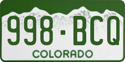 CO license plate 998BCQ