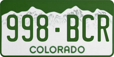 CO license plate 998BCR