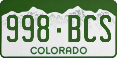 CO license plate 998BCS