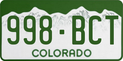CO license plate 998BCT