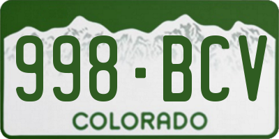 CO license plate 998BCV