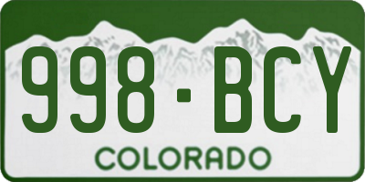 CO license plate 998BCY