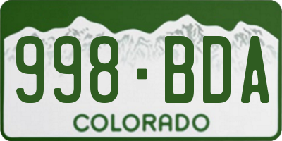 CO license plate 998BDA