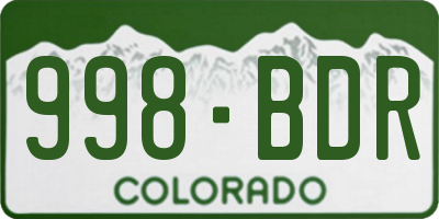 CO license plate 998BDR