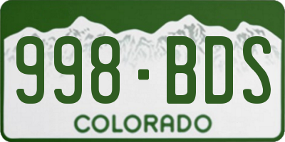 CO license plate 998BDS