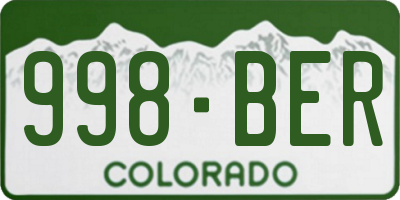 CO license plate 998BER