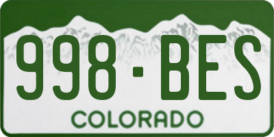 CO license plate 998BES