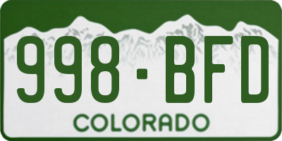 CO license plate 998BFD