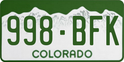 CO license plate 998BFK