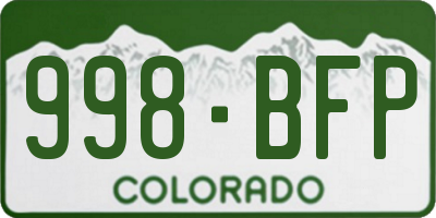 CO license plate 998BFP