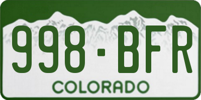 CO license plate 998BFR