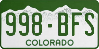 CO license plate 998BFS
