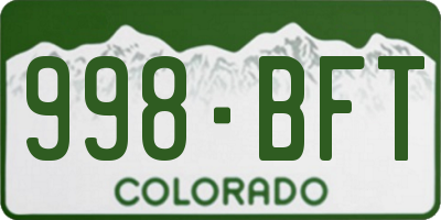 CO license plate 998BFT