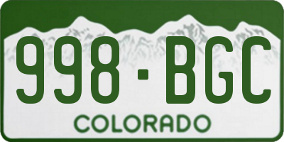 CO license plate 998BGC