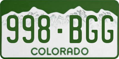 CO license plate 998BGG