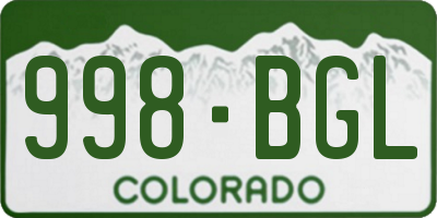 CO license plate 998BGL