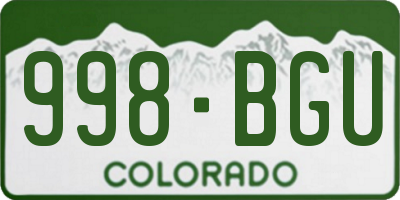 CO license plate 998BGU