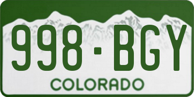 CO license plate 998BGY