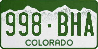 CO license plate 998BHA