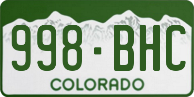 CO license plate 998BHC