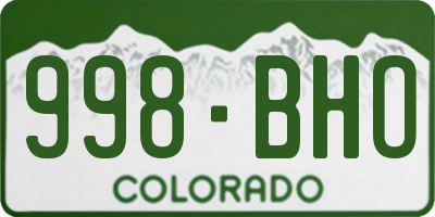 CO license plate 998BHO