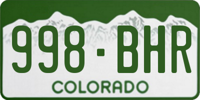 CO license plate 998BHR