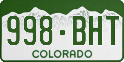 CO license plate 998BHT