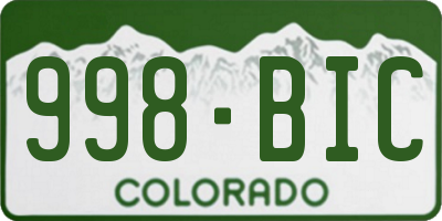 CO license plate 998BIC
