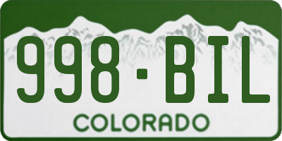 CO license plate 998BIL