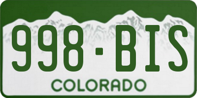 CO license plate 998BIS