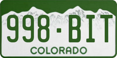 CO license plate 998BIT