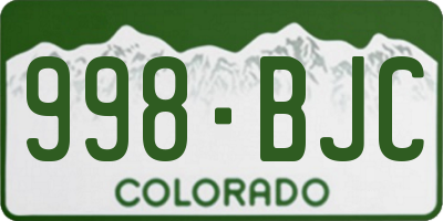CO license plate 998BJC