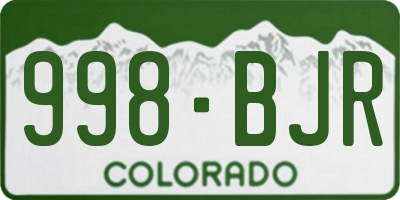 CO license plate 998BJR