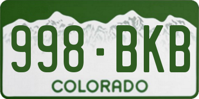 CO license plate 998BKB