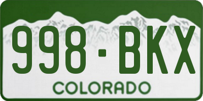 CO license plate 998BKX